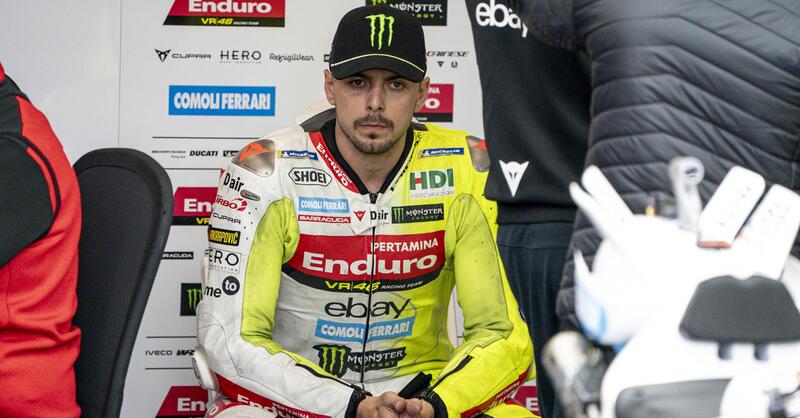 MotoGP 2025. GP di Gran Bretagna. Fabio Di Giannantonio, terzo: &quot;Marc Marquez ha trovato qualcosina per migliorare questa moto. Pecco Bagnaia? Parliamo, ma non dei problemi&quot;