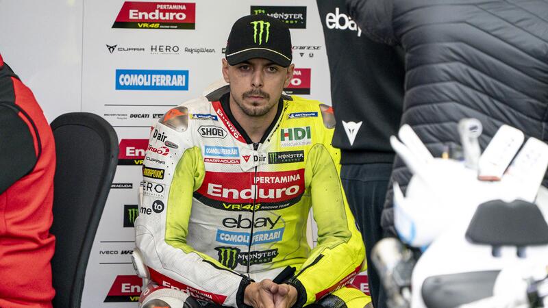 MotoGP 2025. GP di Gran Bretagna. Fabio Di Giannantonio, terzo: &quot;Marc Marquez ha trovato qualcosina per migliorare questa moto. Pecco Bagnaia? Parliamo, ma non dei problemi&quot;