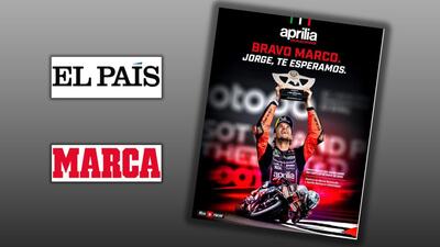 MotoGP 2025. Aprilia si &egrave; comprata due pagine di giornali spagnoli per dire: Jorge Martin, ti aspettiamo