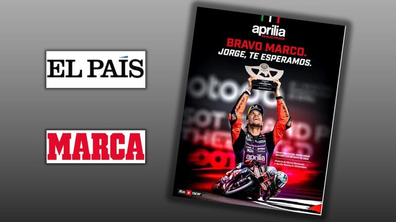 MotoGP 2025. Aprilia si &egrave; comprata due pagine di giornali spagnoli per dire qualcosa a Jorge Martin