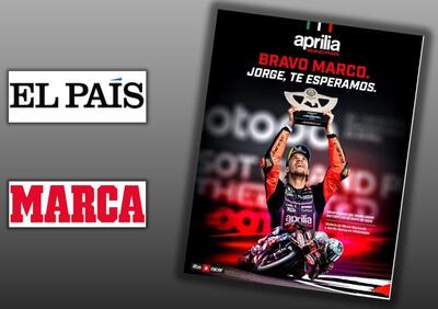 MotoGP 2025. Aprilia si è comprata due pagine di giornali spagnoli per dire qualcosa a Jorge Martin