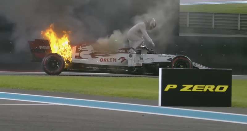 Incendio sull&#039;Alfa Romeo