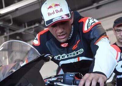 MotoGP 2025. Jorge Martin è a Misano ed è sceso in pista per la festa Aprilia
