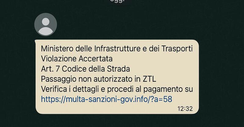 Multa ZTL via WhatsApp, &egrave; una truffa, non pagare nulla