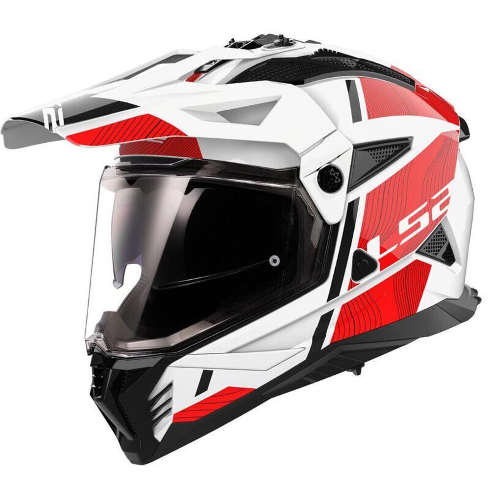 Casco Integrale Adventure LS2 Pioneer II Bianco Lu