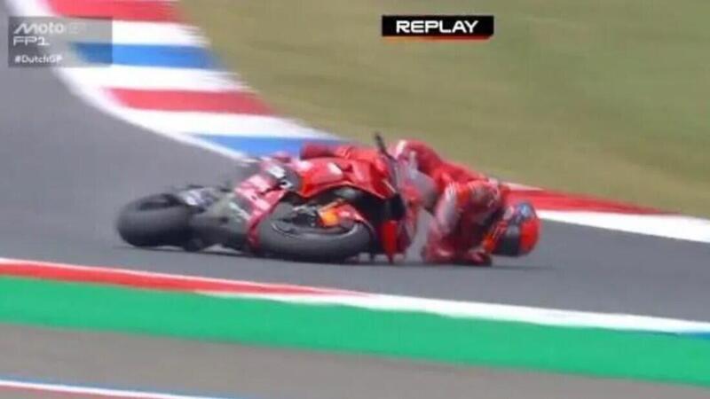 MotoGP 2025. GP dei Paesi Bassi ad Assen. FP1: Marc Marquez fa una brutta caduta, riparte e fa il 1&deg; tempo! [RISULTATI e VIDEO]