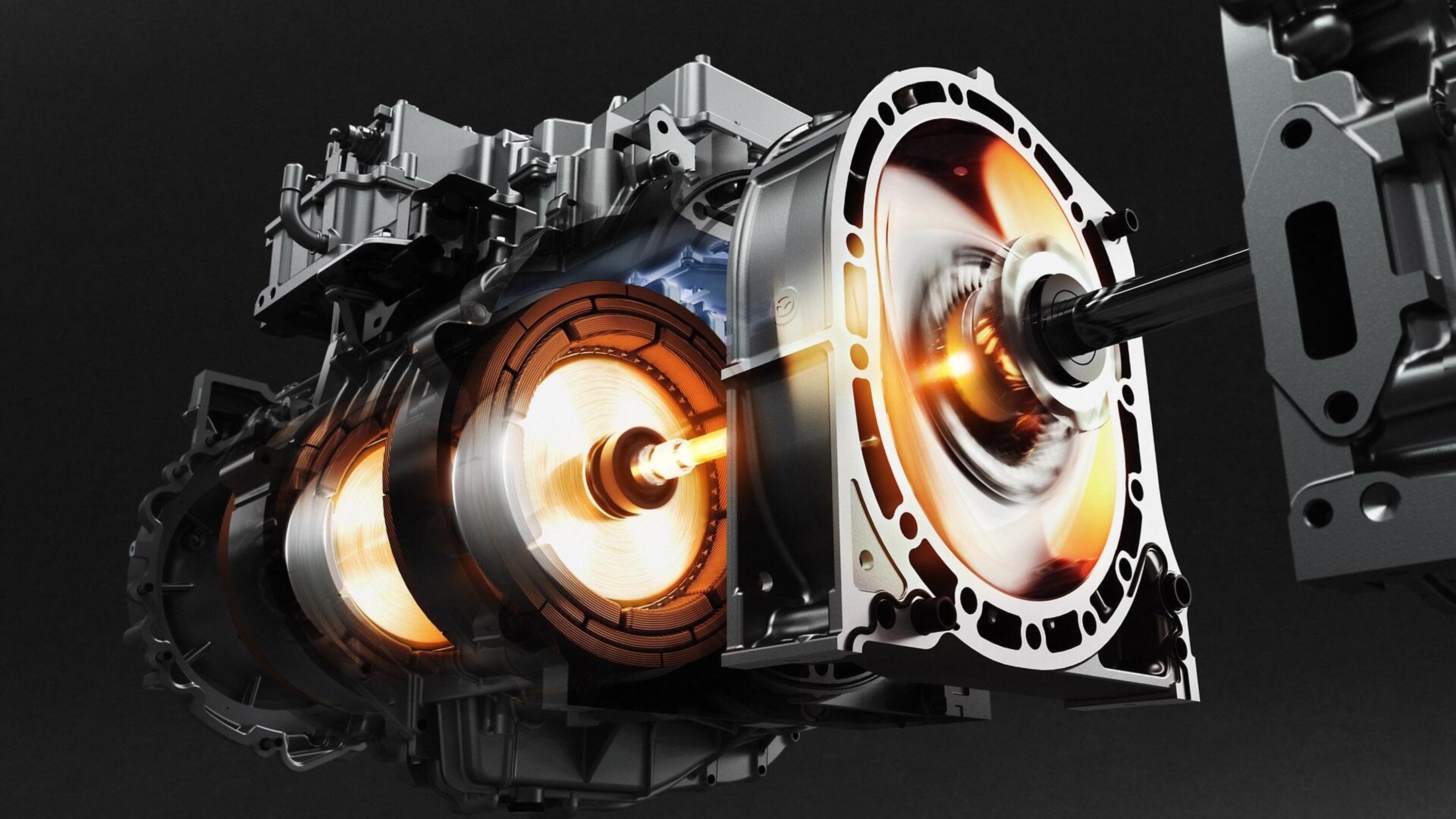 Motore rotativo a due rotori e sistema EV del concept