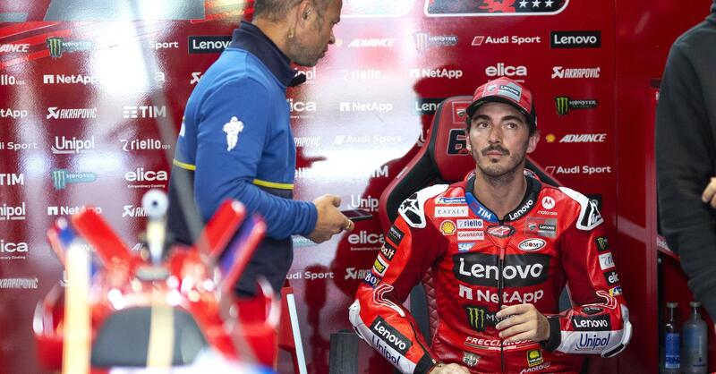 MotoGP 2025. GP dei Paesi Bassi ad Assen. Pecco Bagnaia: &quot;Vedevo che ero pi&ugrave; veloce di Fabio, Diggia, Bez, secondo me dei due Marquez, ma non ho proprio la possibilit&agrave; di mettermi l&igrave; e avere una chance&quot;