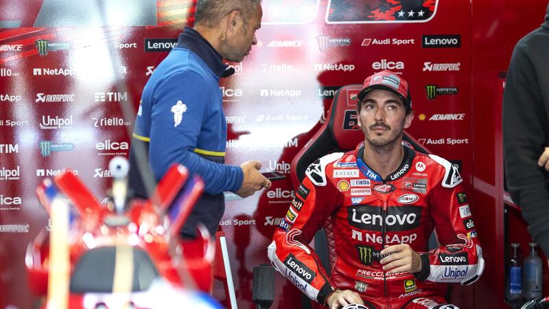 MotoGP 2025. GP dei Paesi Bassi ad Assen. Pecco Bagnaia: &quot;Vedevo che ero pi&ugrave; veloce di Fabio, Diggia, Bez, secondo me dei due Marquez, ma non ho proprio la possibilit&agrave; di mettermi l&igrave; e avere una chance&quot;