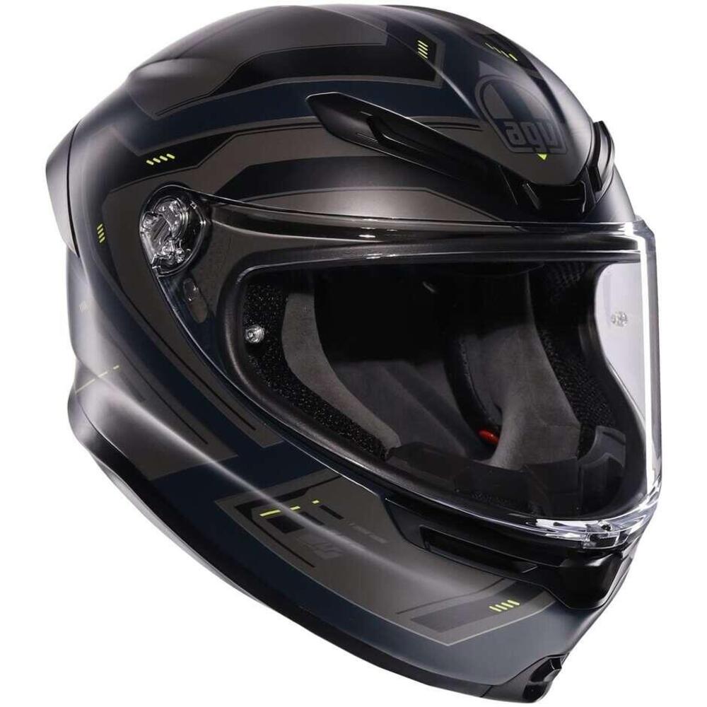 Casco Integrale AGV K6 S Enhance Grigio Giallo Flu