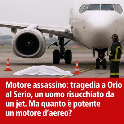 Motore assassino: tragedia a Orio al Serio, un uomo risucchiato da un jet. Ma quanto &egrave; potente un motore d&rsquo;aereo?