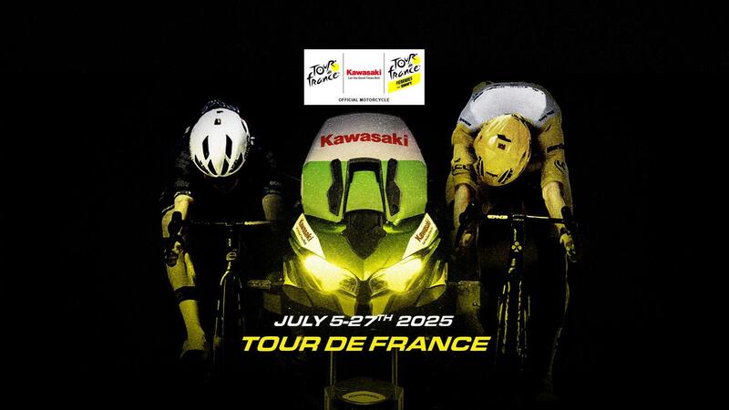 Kawasaki Versys 1100: la moto ufficiale del Tour de France 25 &quot;al fianco&quot; dei giganti del ciclismo 