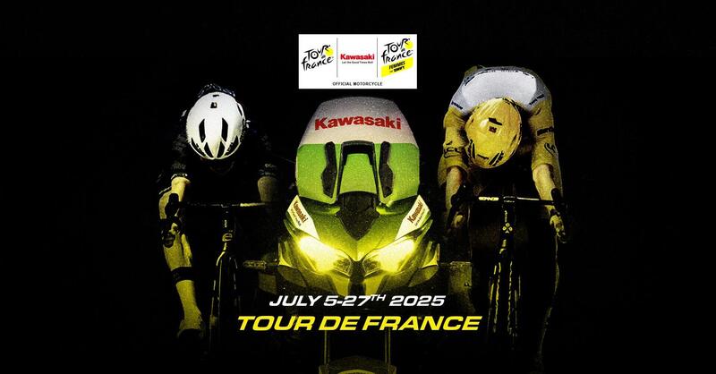 Kawasaki Versys 1100: la moto ufficiale del Tour de France 25 &quot;al fianco&quot; dei giganti del ciclismo 