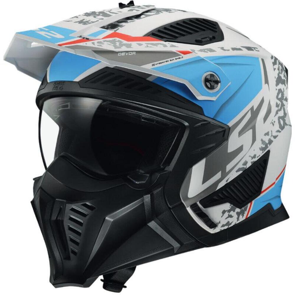 Casco modulare LS2 OF606 DRIFTER DEVOR Bianco Blu