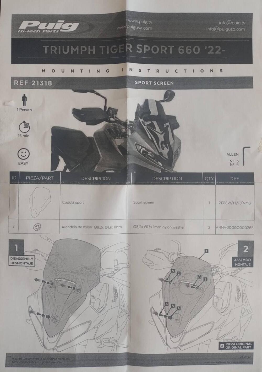 Cupolino Puig Triumph Tiger Sport 660 2022 → 2025 (5)