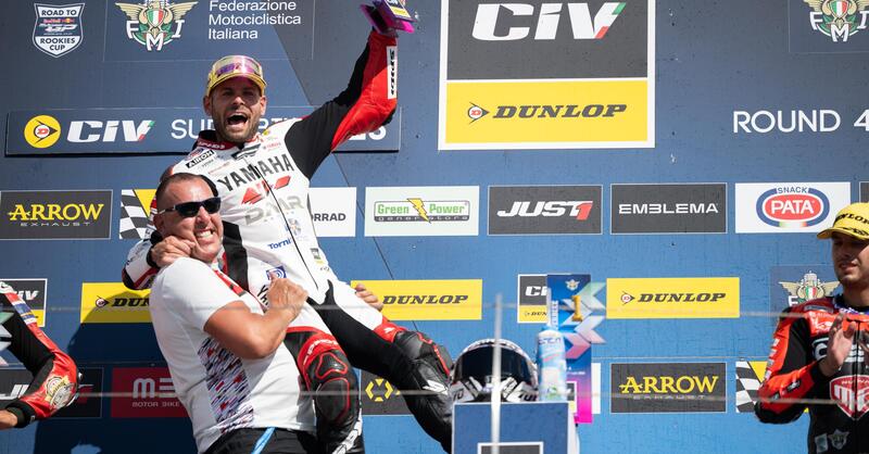 Dunlop CIV 2025, Misano. Delbianco trionfa in Gara1 della SBK, cade Pirro. In Production Bike ecco Baldassarri!