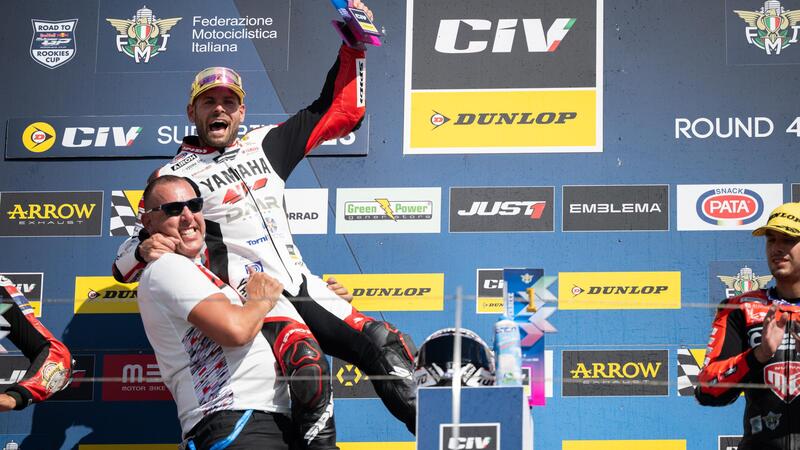 Dunlop CIV 2025, Misano. Delbianco trionfa in Gara1 della SBK, cade Pirro. In Production Bike ecco Baldassarri!