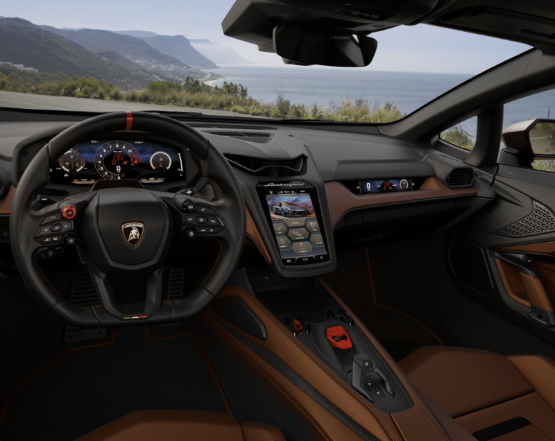 Interni spaziali della Lamborghini Temerario
