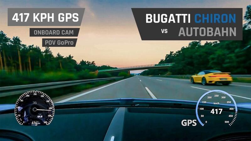 Bugatti Chiron a 417 km/h sull&rsquo;Autobahn: il video shock che fa infuriare la Germania