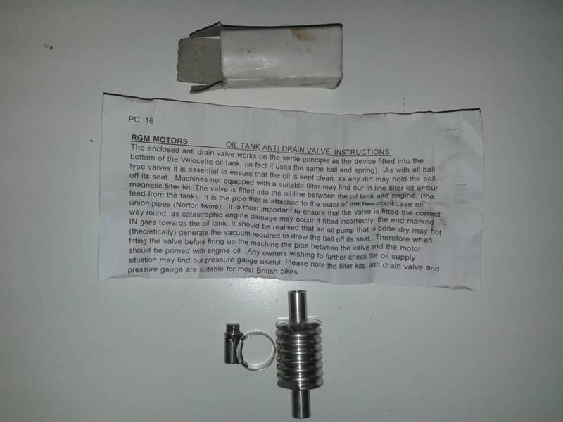 Valvola chiusura olio Norton Commando