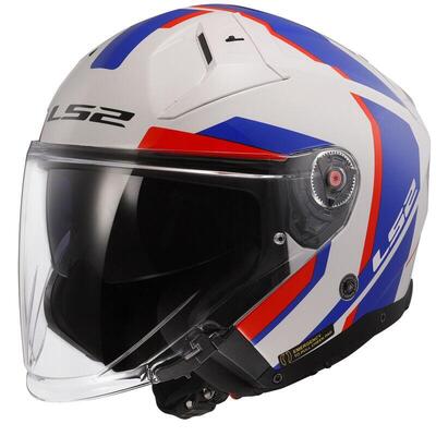Casco Jet LS2 OF603 Infinity 2 Focus blu bianco ro