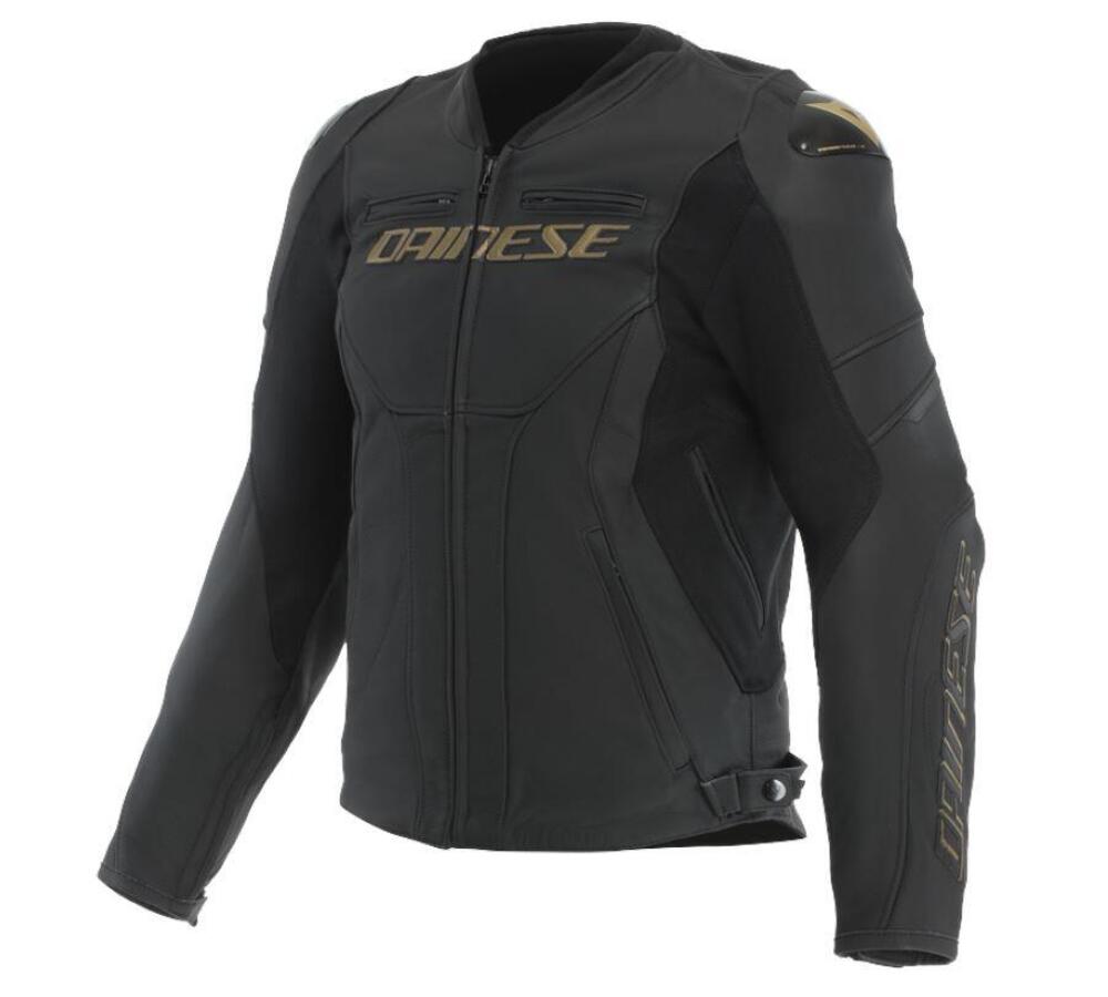Giacca Moto Pelle Dainese Racing 5 Nero Oro
