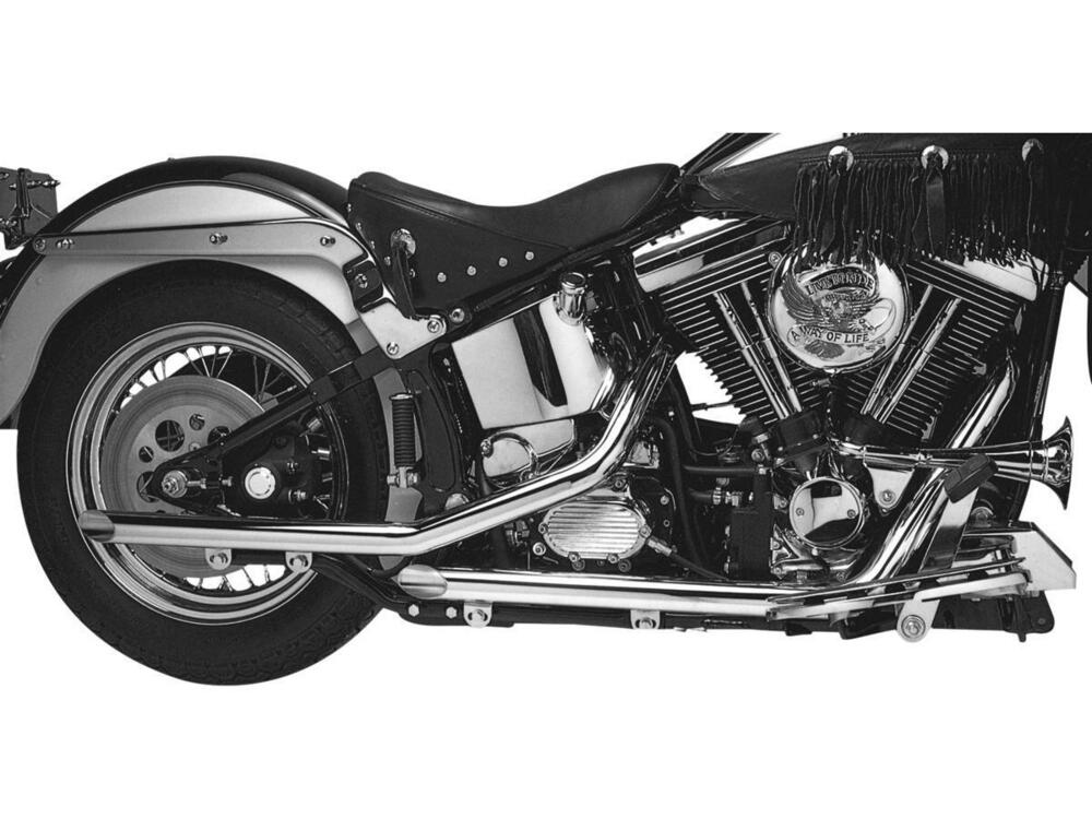 Marmitte Drag Pipe cromate Santee per Softail dal