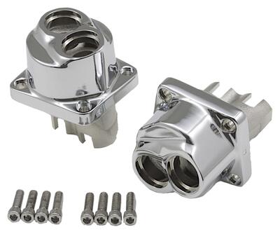 Coppia blocchetti guida punterie cromati per Dyna, Zodiac