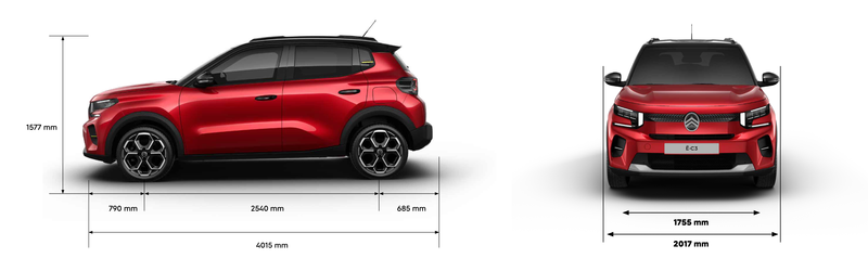 Dimensioni di nuova Citroen C3