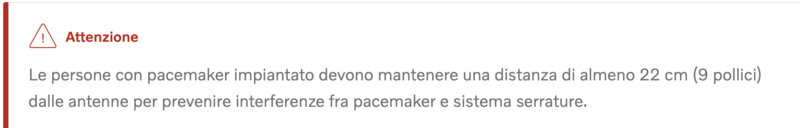 Avvertenza chiavi e antenne