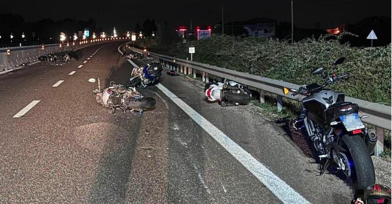 In Puglia. Sette moto a terra e una vittima in una tragica carambola notturna 