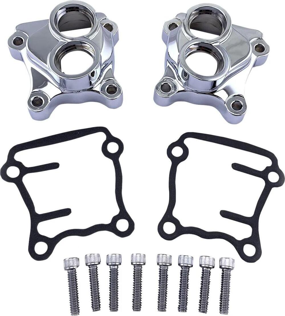 Coperchi blocchetti punterie cromati per Dyna, Sof Drag Specialties