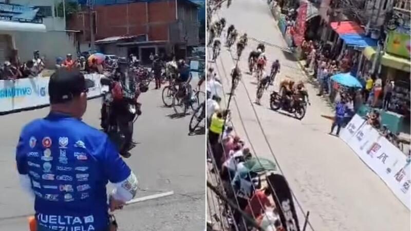 Incidente spaventoso alla Vuelta Venezuela: moto della polizia travolge i ciclisti in corsa [VIDEO]