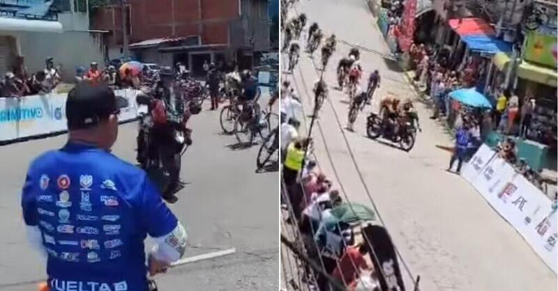 Incidente spaventoso alla Vuelta Venezuela: moto della polizia travolge i ciclisti in corsa [VIDEO]