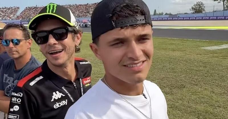 Lando Norris protagonista a Misano: ospite speciale della MotoGP con Valentino Rossi