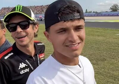 Lando Norris protagonista a Misano: ospite speciale della MotoGP con Valentino Rossi