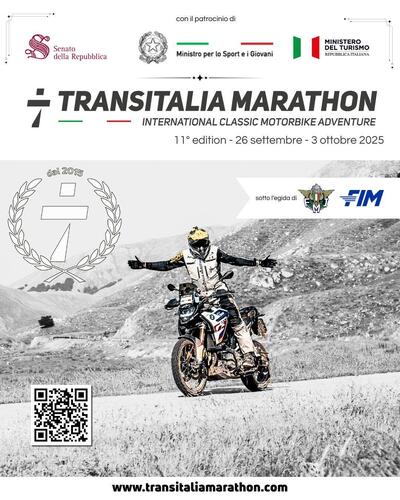 Transitalia Marathon: 3 patrocini istituzionali, un risultato unico in Italia