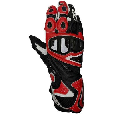 Guanti moto pelle Ixon VORTEX GL Nero Bianco Rosso