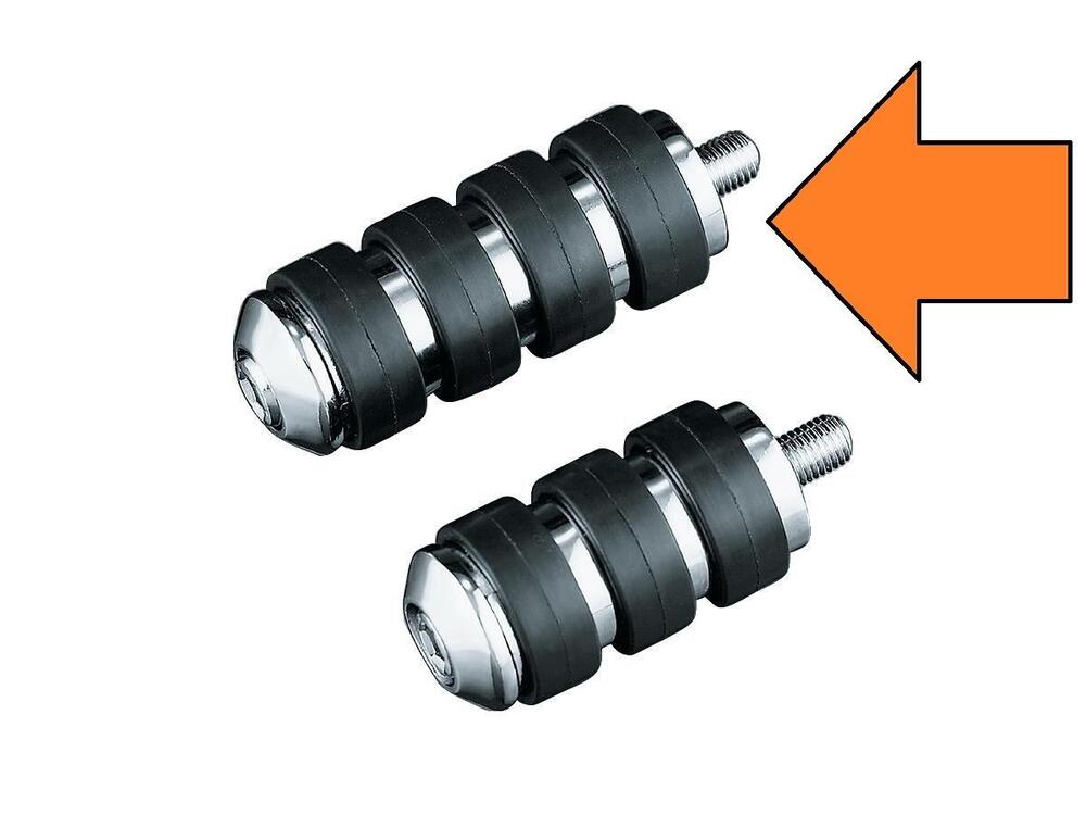 Pedalino cambio Kuryakyn Iso 4 gomme nere, cromato 