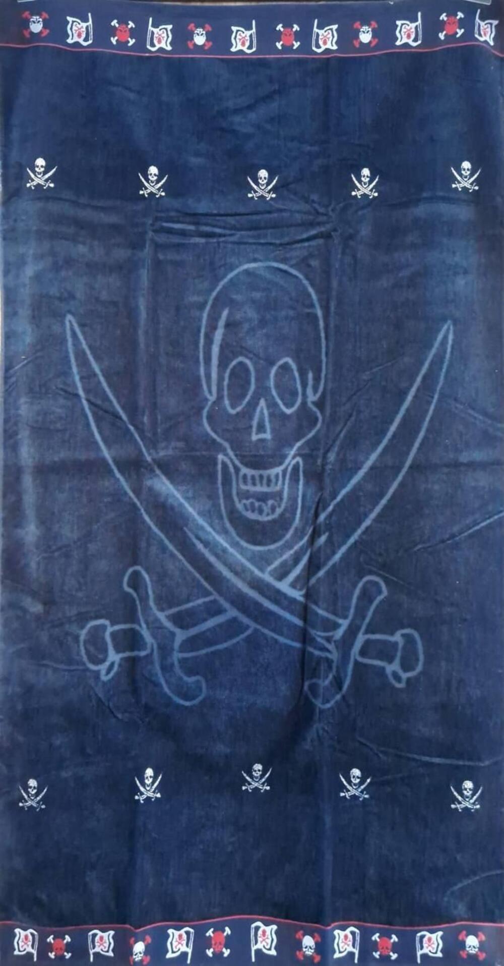 Telo mare in spugna Charro 100% cotone Blu 90x170 (2)