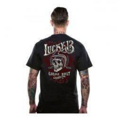 T-SHIRT LUCKY 13 SKULL BUILT Taglia M Colore Nero