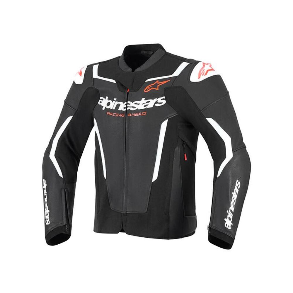 Giacca Moto Pelle Alpinestars GP Force V2 Nero Bia