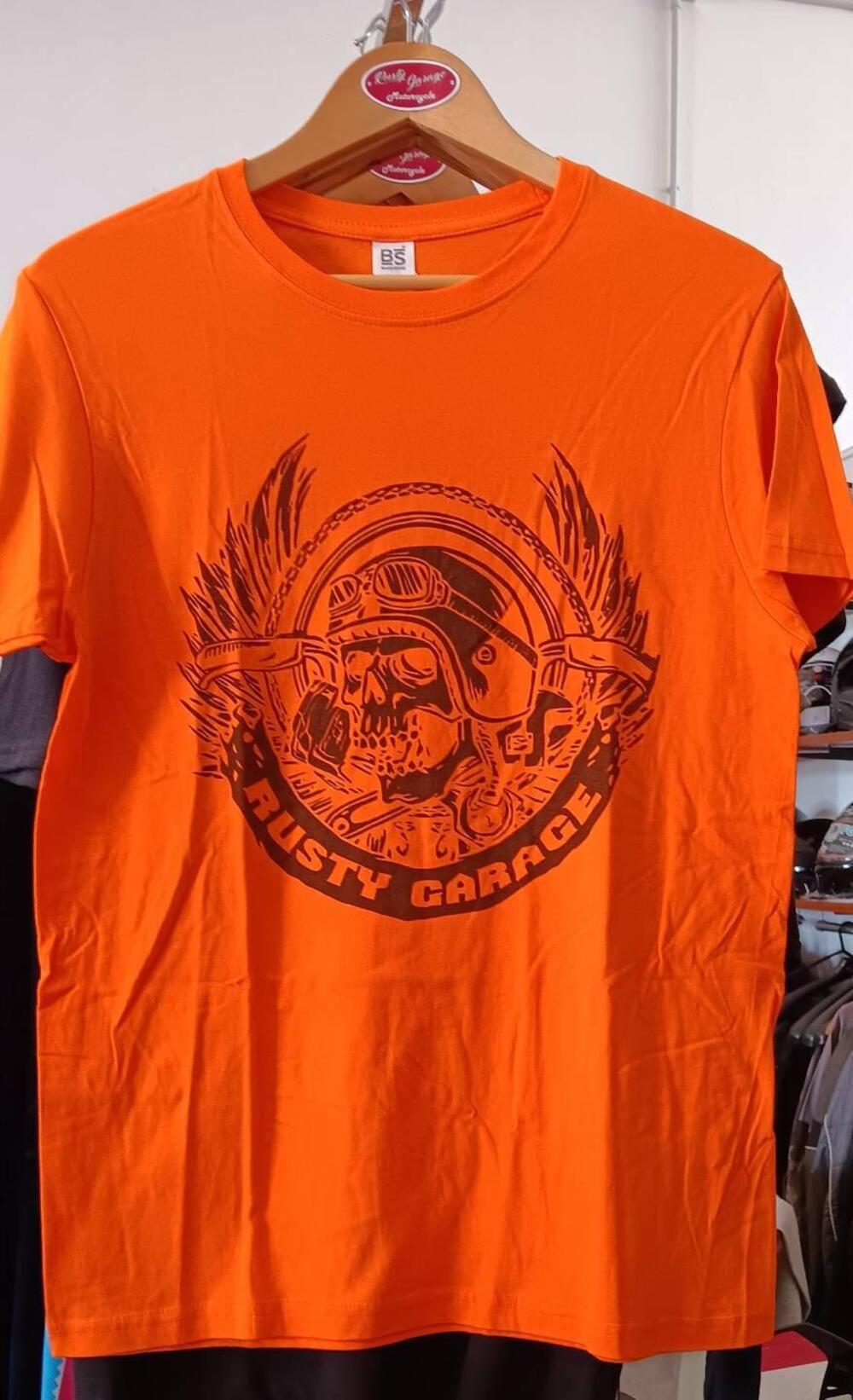 T-SHIRT RUSTY GARAGE SKULL COLORE ARANCIO
