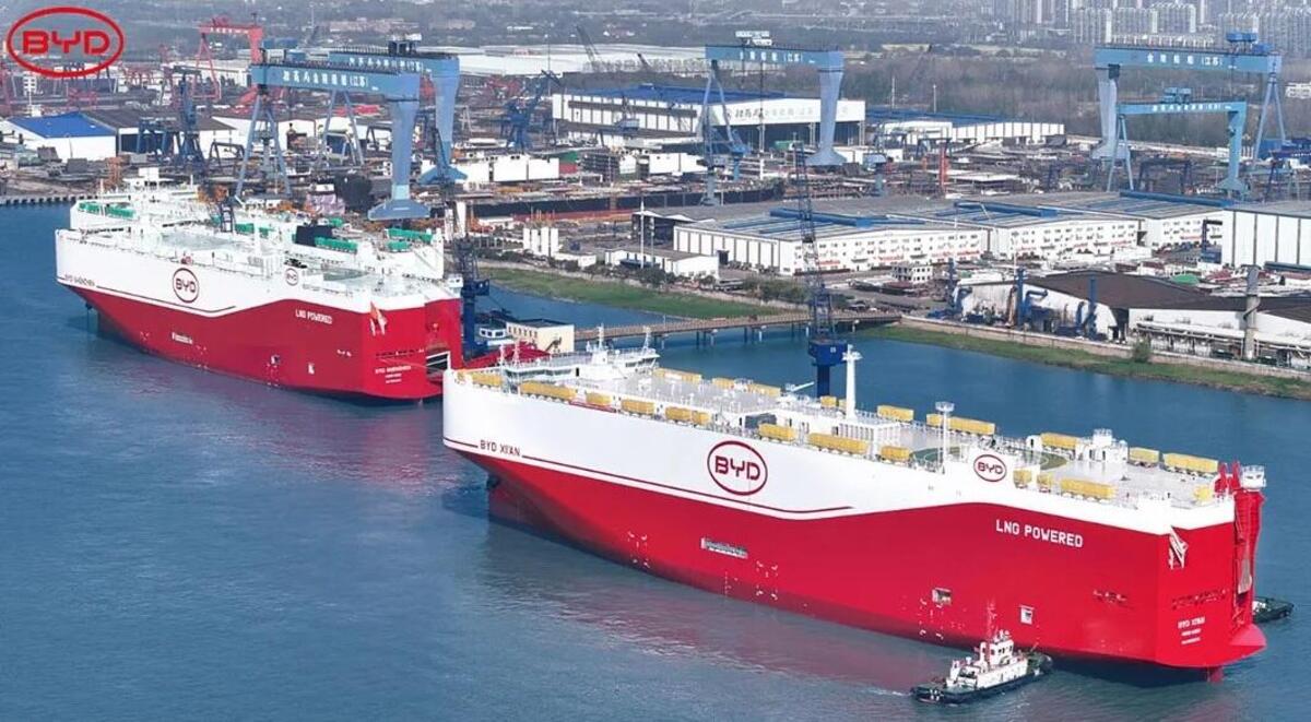 BYD completa la sua flotta navale: ora può esportare oltre 1 milione di auto