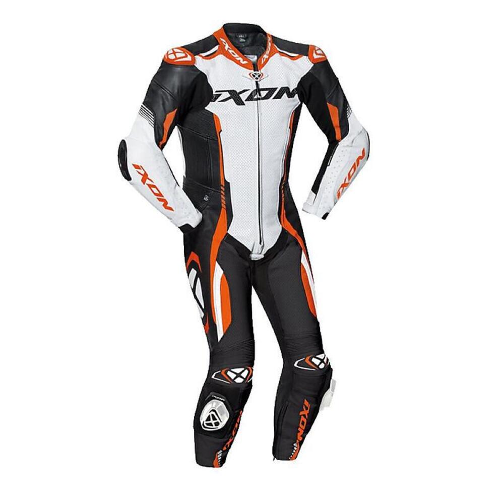 Tuta moto pelle estiva Ixon VORTEX 2 Nero Bianco A