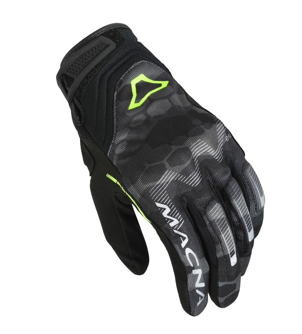 Guanti moto estivi Macna Recon Camo Grigio Giallo