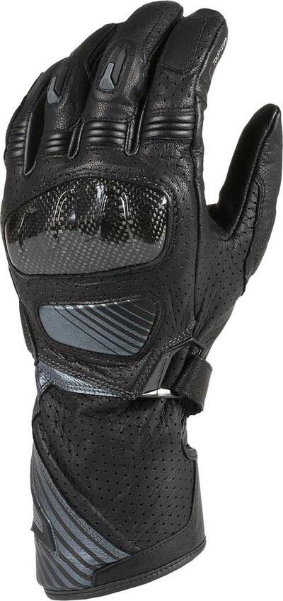 Guanti moto pelle racing estivi Macna Airpack Nero