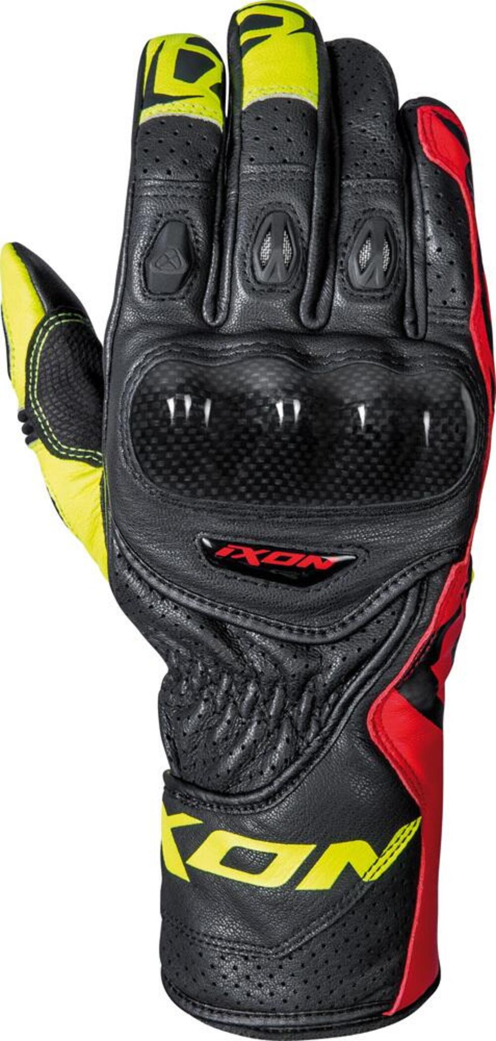 Guanti moto pelle estivi Ixon RS CIRCUIT R nero ro