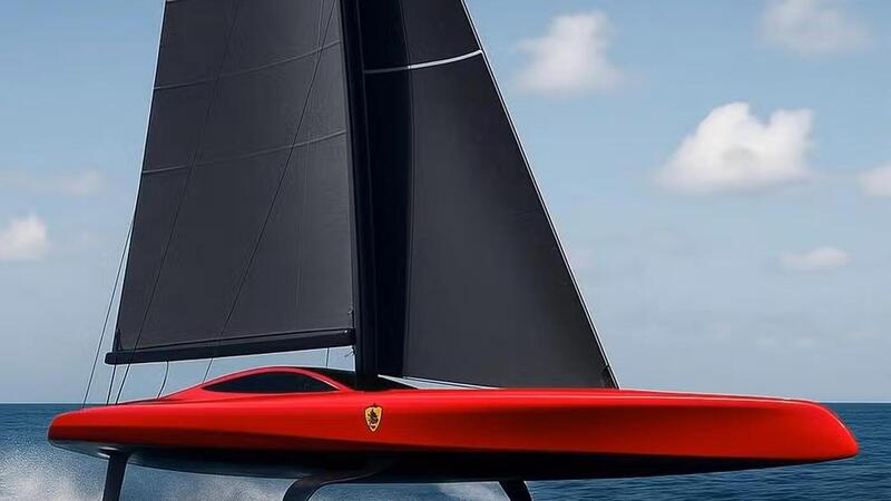 Ferrari Hypersail, ecco cos&rsquo;ha in comune il monoscafo volante con la prima Ferrari 100% elettrica 