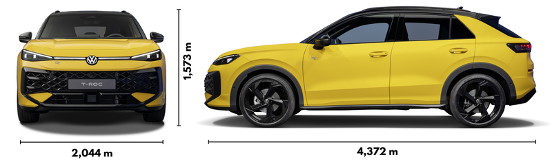 Dimensioni di nuova Volkswagen T-Roc